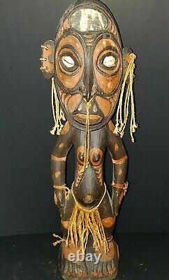 Sepik River Papua New Guinea Carved Painted Female Ancestor Figure 18 Inch