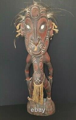 Sepik River Papua New Guinea Carved Painted Female Ancestor Figure 22 Inch