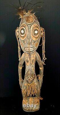 Sepik River Papua New Guinea Carved Painted Female Ancestor Figure 22 Inch