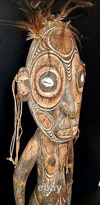 Sepik River Papua New Guinea Carved Painted Female Ancestor Figure 22 Inch