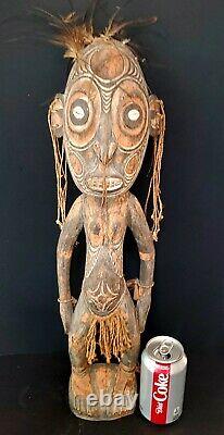 Sepik River Papua New Guinea Carved Painted Female Ancestor Figure 22 Inch