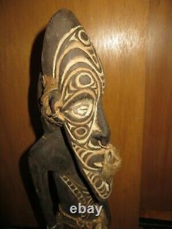 Sepik River Papua New Guinea Carved Painted Male Ancestor Figure 25 Inch