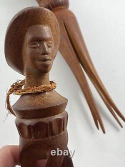 Set Of 2 CANNIBAL FORK FIJI PAPUA NEW GUINEA Iculanibokola Wood Hand Carving /r