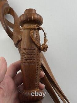 Set Of 2 CANNIBAL FORK FIJI PAPUA NEW GUINEA Iculanibokola Wood Hand Carving /r