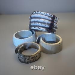 Set of 4 Opalescent Trocus Shell Bracelets Papua New Guinea Style