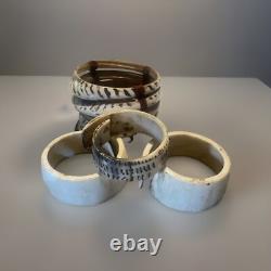 Set of 4 Opalescent Trocus Shell Bracelets Papua New Guinea Style