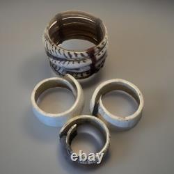 Set of 4 Opalescent Trocus Shell Bracelets Papua New Guinea Style