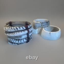 Set of 4 Opalescent Trocus Shell Bracelets Papua New Guinea Style