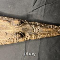 Signed Sepik River Crocodile Canoe Prow New Guinea Ron Perry Provenance