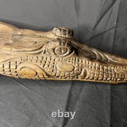 Signed Sepik River Crocodile Canoe Prow New Guinea Ron Perry Provenance