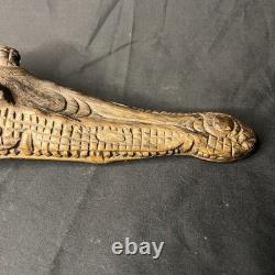 Signed Sepik River Crocodile Canoe Prow New Guinea Ron Perry Provenance