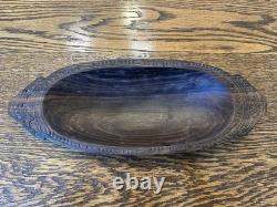 Solid carved wood bowl, Papua New Guinea, hand carved, Massim, intricate