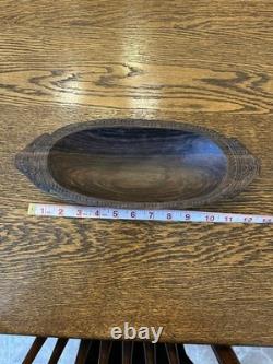 Solid carved wood bowl, Papua New Guinea, hand carved, Massim, intricate