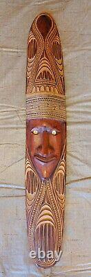 Spirit Board Papua New Guinea Small Face Mid Century Hand Carved Excellent