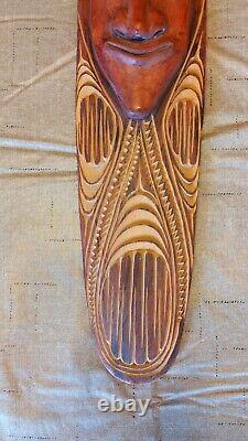 Spirit Board Papua New Guinea Small Face Mid Century Hand Carved Excellent