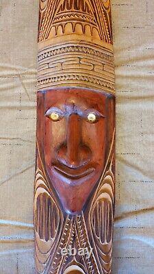 Spirit Board Papua New Guinea Small Face Mid Century Hand Carved Excellent