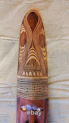 Spirit Board Papua New Guinea Small Face Mid Century Hand Carved Excellent