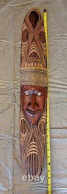 Spirit Board Papua New Guinea Small Face Mid Century Hand Carved Excellent