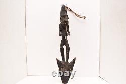 Statue Papua New Guinea Food Hook Ancestor Carved Wood Figure Board Hanging 20