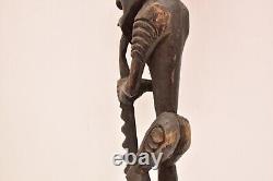 Statue Papua New Guinea Food Hook Ancestor Carved Wood Figure Board Hanging 20