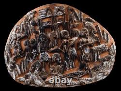 Story board, carved wood panel, Papua New Guinea, sculpture, pacific art