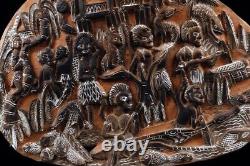 Story board, carved wood panel, Papua New Guinea, sculpture, pacific art