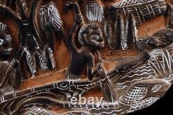 Story board, carved wood panel, Papua New Guinea, sculpture, pacific art