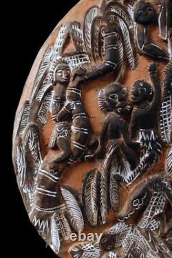 Story board, carved wood panel, Papua New Guinea, sculpture, pacific art