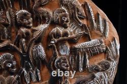 Story board, carved wood panel, Papua New Guinea, sculpture, pacific art