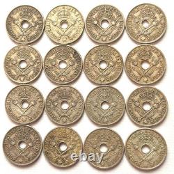 TERRITORY NEW GUINEA LOT 16 x 1 SHILLING 1938, 86 GRAMS SILVER 925, GEORGE VI