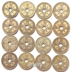 TERRITORY NEW GUINEA LOT 16 x 1 SHILLING 1938, 86 GRAMS SILVER 925, GEORGE VI