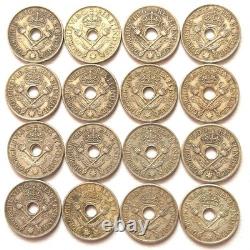 TERRITORY NEW GUINEA LOT 16 x 1 SHILLING 1938, 86 GRAMS SILVER 925, GEORGE VI