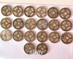 TERRITORY NEW GUINEA LOT 20 x 1 SHILLING 1938, SILVER 925, GEORGE VI