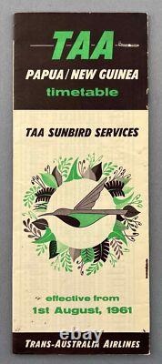 Taa Trans Australia Airlines Timetable Papua New Guinea August 1961 Route Map