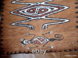 Tapa Bark Cloth Painting Papua New Guinea Pacific Wall Art I