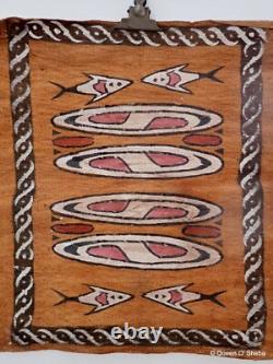 Tapa Bark Cloth Painting Papua New Guinea Pacific Wall Art II