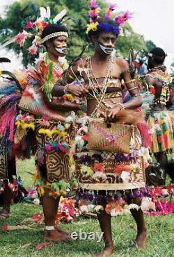 Tapa cloth, painted beated bark, popondetta, papua new guinea