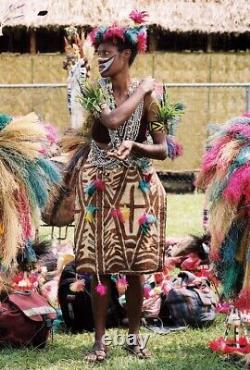 Tapa, painted beaten bark popondetta, pacific art, oceanic art, Papua New Guinea