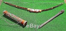 Traditional Recurve Archery Set With 10 Arrows & Quiver (hand Carved Gecko)