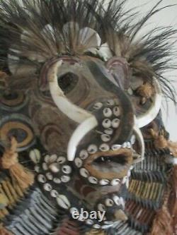 Tribal Art Oceanic Papua New Guinea Sepik Asmat Ceremonial Head Dress Mask