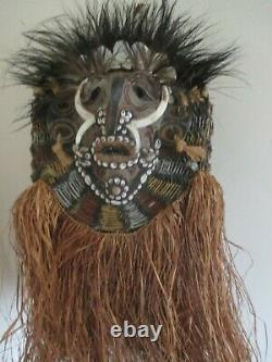 Tribal Art Oceanic Papua New Guinea Sepik Asmat Ceremonial Head Dress Mask