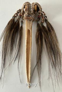 Tribal Asmat 13 Dagger Papua New Guinea Cassowary Bird Bone Feather