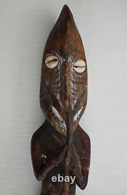 Tribal Oceanic Papua-New Guinea Sepik River, Lime Container Spirit Playing Flute
