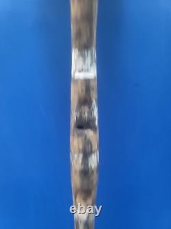 Tribal Papua New Guinea Sepik River Three Faced Lime Stick Finial With Spatula