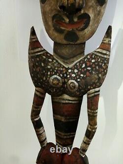 Tribal Wooden Papua New Guinea Hook Statue Carving