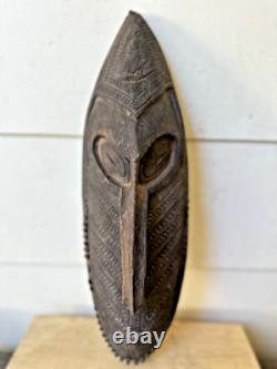 Unusual Old Papua New Guinea Carved Ancestor Spirit Mask Oceanic Tribal Art