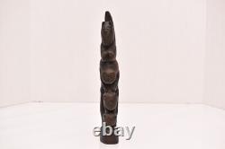 VINTAGE Papua New Guinea Massim Wood Tribal Carving Figure Statue 10 Totem Pole