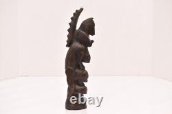 VINTAGE Papua New Guinea Massim Wood Tribal Carving Figure Statue 10 Totem Pole