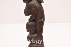 VINTAGE Papua New Guinea Massim Wood Tribal Carving Figure Statue 10 Totem Pole