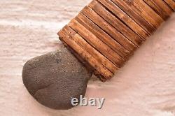 VTG Papua New Guinea ADZE AXE Tribal Weapon Woven W Stone Head Matty Islands 38